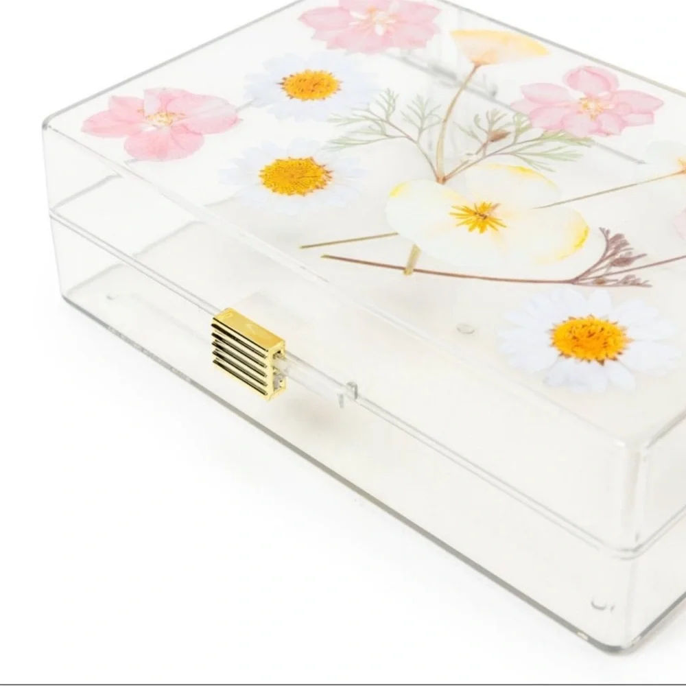 3 for $15 SALE Target Bullseye Floral Acrylic Suitcase Shaped Box with Handle
